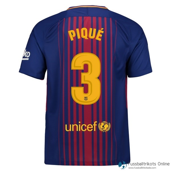 Barcelona Trikot Heim Pique 2017-18 Fussballtrikots Günstig